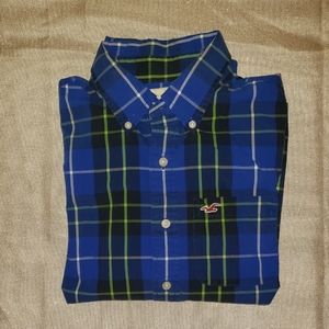 EUC Hollister Boyfriend Plaid Button Up Shirt